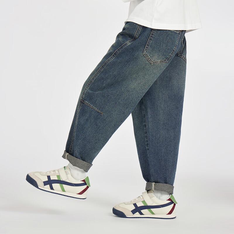Duoduojia Boys' Washed Loose-Fit Retro Dad Jeans