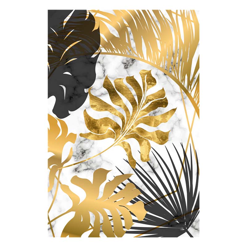 Скандинавские растения, золотой лист, холст, картина, ботанические постеры и принт, абстрактные настенные художественные картины для гостиной, современный декор