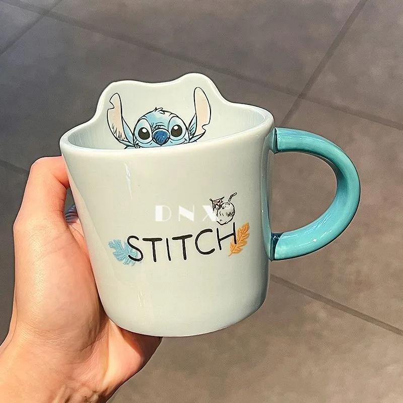 Хит продаж Lilo & Stitch Креативная повседневная керамическая кружка для офисного стола, спальни, ресторана, подарок на день рождения для мальчиков и девочек, кружка для напитков