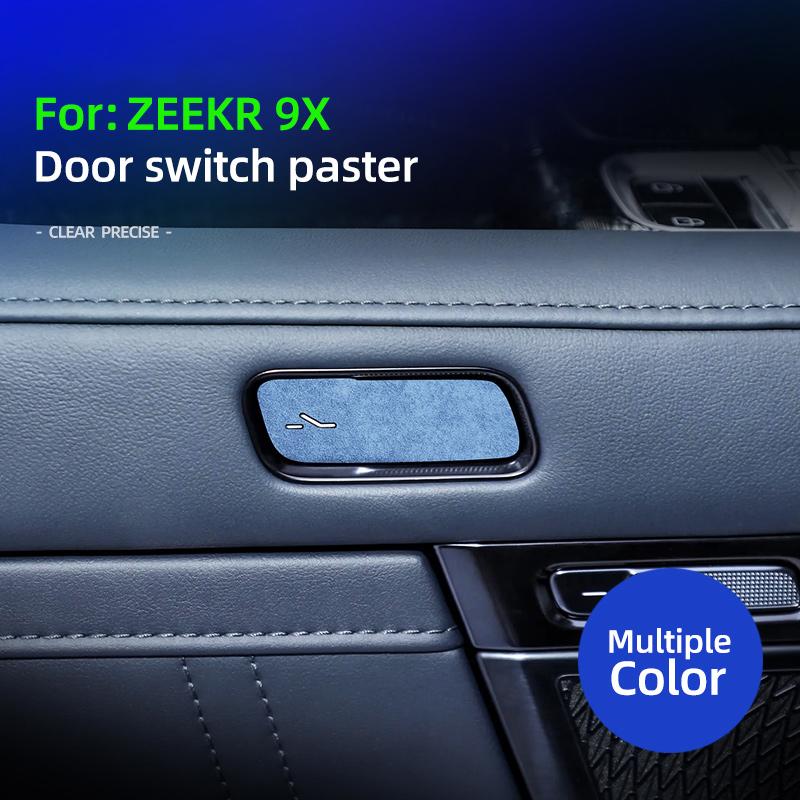 For ZEEKR 9X 2025 2026 Italian Suede Overlay on The Car Door Switch Button Stickers Protection Cover Car Interior Accessories