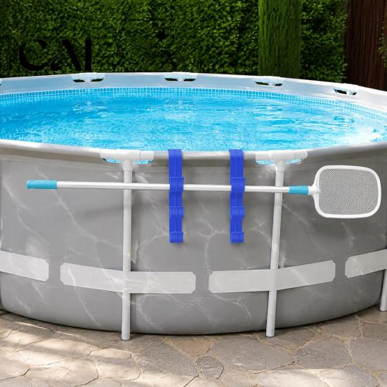 Pool Pole Hanger Hanger, Above Ground Storage Hook, Heavy Duty Swimming Maintenance Accessories Tool Holder for Skimmer, Vacuum Cleaning