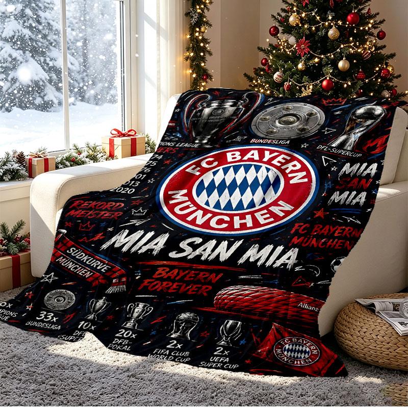 FC Bayern Pattern Blanket for Home Decoration, Bed, Sofa, Car Travel, Camping, Suitable for All Seasons, Birthday Christmas Gift
