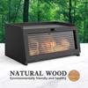 Wooden Bamboo Bread Box with Lid - Kitchen Storage for Bread, Pastry, and Fruits