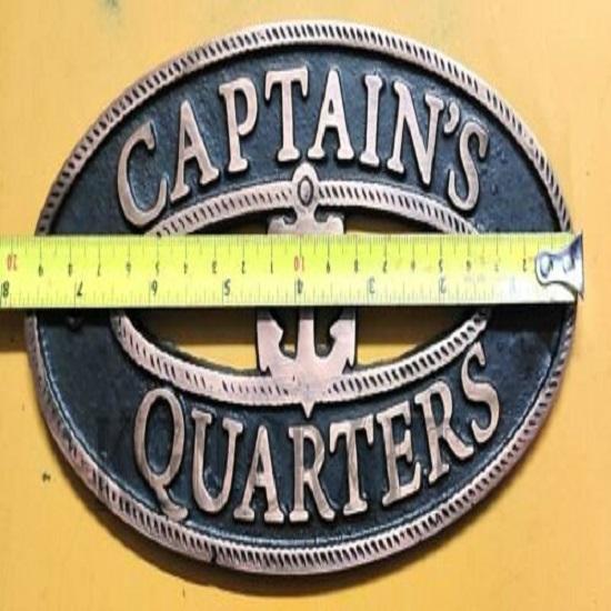 Captain Quarters Brass Sign Nautical Plaque Copper Brass Wall Decoration Plaque