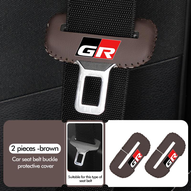 MZD1 For Toyota Car Seat Belt Buckle Plug Leather Car Seat Belt Clip Protective Covers Crown GR Corolla YARIS Auris C-HR Hilux Vios