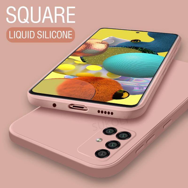 Новый роскошный квадратный чехол из жидкого силикона для Samsung S25 S26 Ultra S24 FE S23 Plus S22 S21 A56 A18 A16 A55 A36 A37 A15 A54 A17 A57 5G