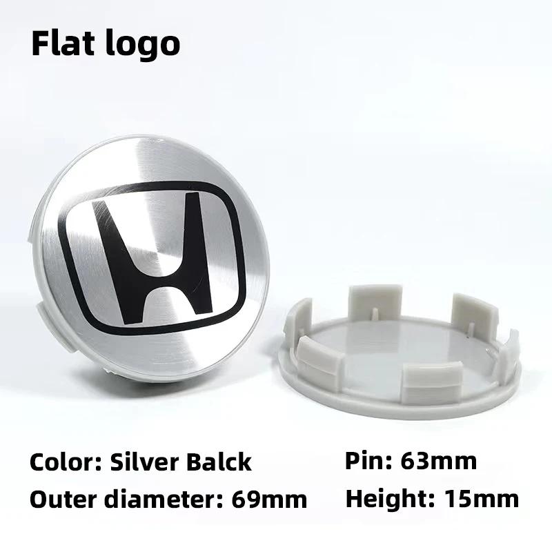 4Pcs Car Logo Wheel Hub Center Caps Decoration Accessories For Honda Fit Jazz GK5 Civic Type-R CRV Pilot Accord Insight Spirior
