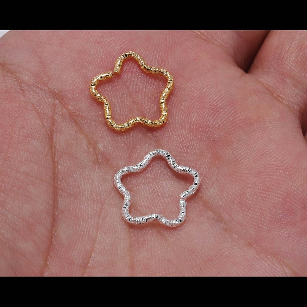 50 шт./лот, новый стиль, прыжковые кольца с золотой звездой, витые разъемные кольца, разделительные кольца, разъемы для изготовления ювелирных изделий, принадлежности для изготовления ювелирных изделий