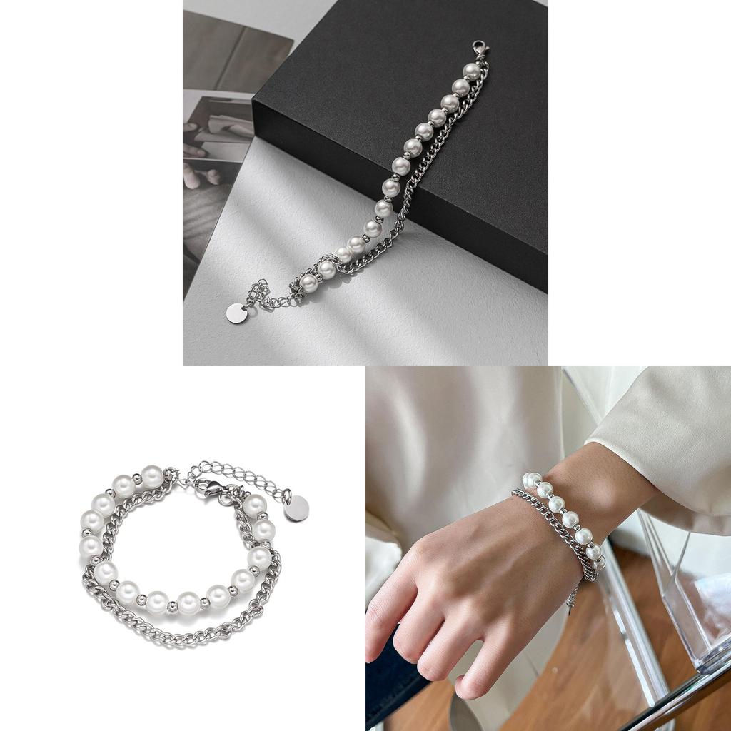Pearl Bracelet Women Handmade Geometric Fashion Gift For Travel Memories