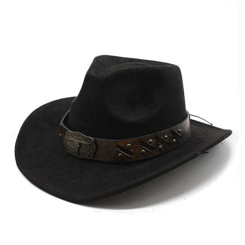 Замшевая ковбойская шляпа в стиле вестерн, шерстяная фетровая шляпа, мужская и женская джазовая шляпа, британская фетровая шляпа
