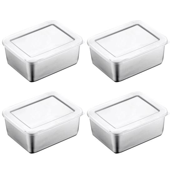 1/2/4/8Pcs Food Storage Containers Set Lunch Box Stainless Steel Stackable Snack Containers