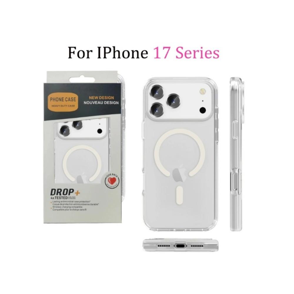 Блестящий прозрачный чехол-броня для Magsafe для iPhone 17 Pro Max Air 16 Plus 15 14 13 Беспроводная зарядка Ott Box Противоударная крышка