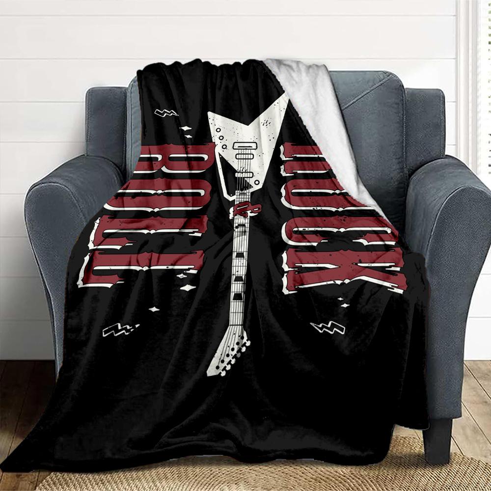 Rock Roll Flannel Blanket Throw Blanket Soft Warm Sofa Bed Camping home Decor Unique Christmas Gift C92697