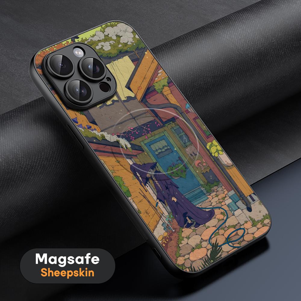 Art Lonomycin style Popular Phone Case For iPhone 17 16 15 14 13 12 11 Plus Pro Max High-end Luxury Magsafe Sheepskin