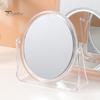 Зеркало для макияжа с увеличением 1/5/7X, двухстороннее, вращающееся на 360 градусов, портативное, круглое, акриловое, настольное, с увеличением, для мужчин и женщин