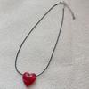 Adjustable Heart Pendant Necklace Colorful Heart Pendant Necklace Fashionable Choker Neck Adornment for Parties