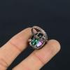 Mystic Topaz Gemstone Copper Wire Wrapped Handmade Jewelry Ring For Her