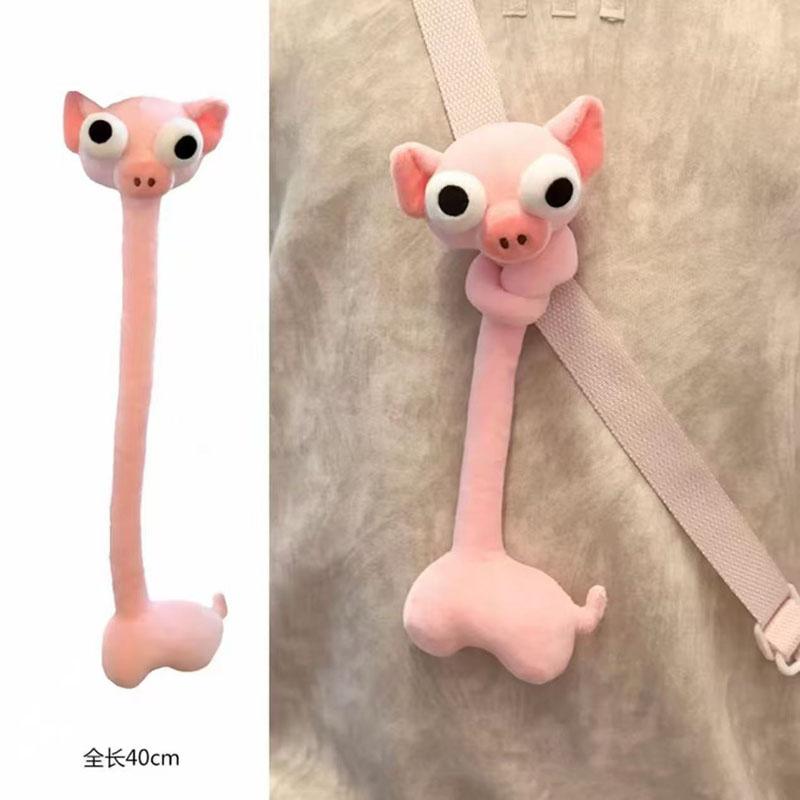 Long Neck Evil Sausage Dog & Chihuahua Plush Keychain Pendant Cute Stuffed Animal Doll for Machine Gift