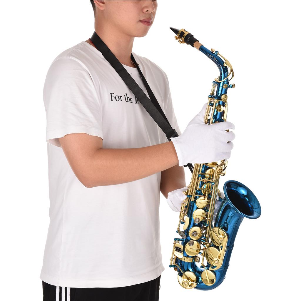 Brass Engraved Eb E Flat Alto Saxophone Sax Abalone Shell Buttons Wind Instrument with Case Gloves Cleaning Cloth Belt