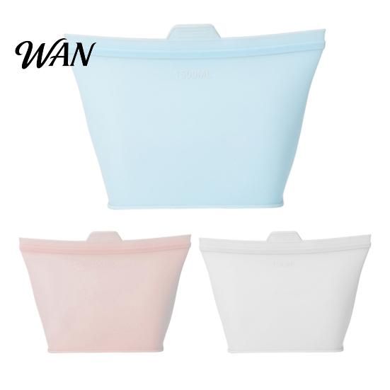 Reusable Food Storage Bag Fresh-keeping Food-Grade Silicone with Sealing Strip Pouch Leak-Proof Snack Microwave Safe Freshness Keeper for Home Kitchen