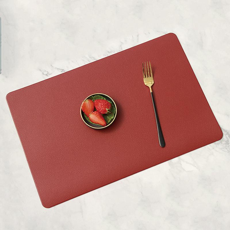 Leather Placemats Non-Slip Heat Insulation Placemats Table Mats Household Table Mats Waterproof Hotel Western Food Mats Coasters