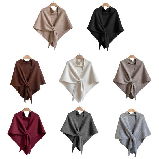Женская вязаная шаль, накидка, шарф, однотонный, удобный кардиган, кейп, имитация кашемира, на плечи, топы, свитер