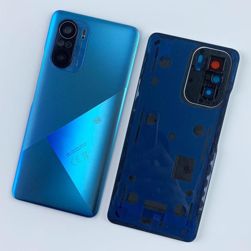 Для Xiaomi Poco F3 5G Стеклянная задняя крышка батарейного отсека Замена задней двери корпуса с объективом камеры