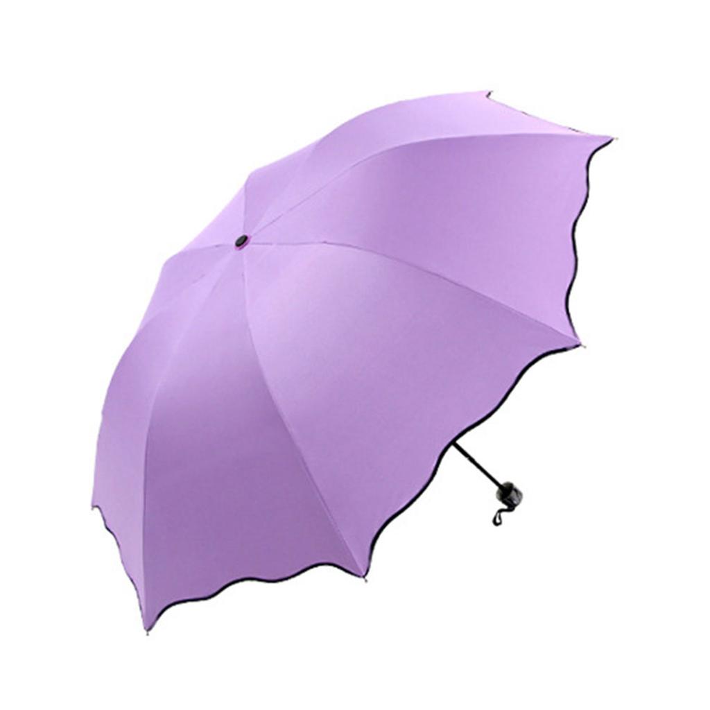 Portable Manual Folding Umbrella Flowering Umbrella In Water Black Coated Rainy Sun Umbrella 3 Folding Sun Protections