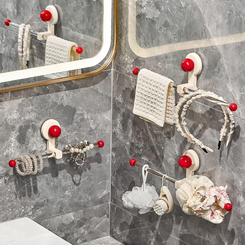 Wall Mounted Towel Storage Hook Suction Cup Waterproof Hairband Storage Hook Durable Reusable Hair Tie Storage Rack Household