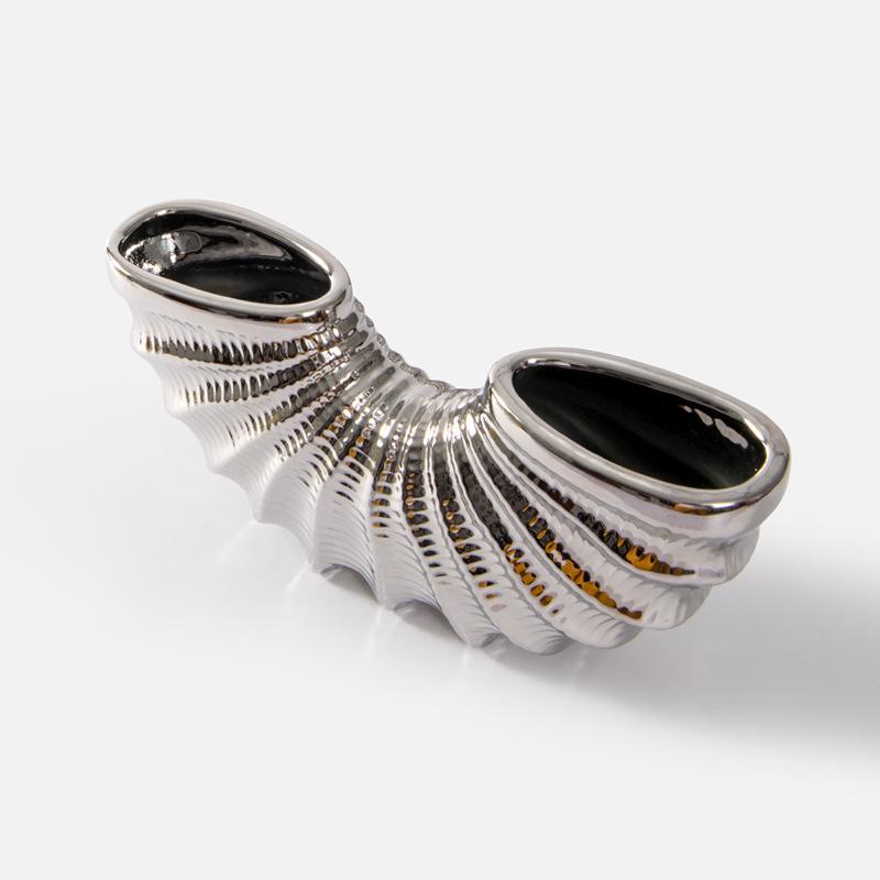 Золотая Раковина Керамическая Ваза Геометрический Полукруг Раковина Аксессуары для Цветочной Композиции Ваза для Цветов Украшение Гостиной