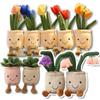 Lifelike Tulip Succulent Plants Plush Stuffed Toys Lily of the Valley Potted Flower French Romance Bookshelf Decor For Girl Gift