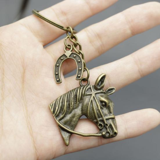 Yousheng Horse Head Keychain Smooth Touch Key Holder Backpacks Wallets Key Chain Decorative Pendant Key Accessory