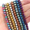 70-165Pcs Natural Stone Gold Sliver Multicolor Round Hematite Loose Spacer Beads For Earring Necklace Bracelet DIY Jewelry Making Accessories