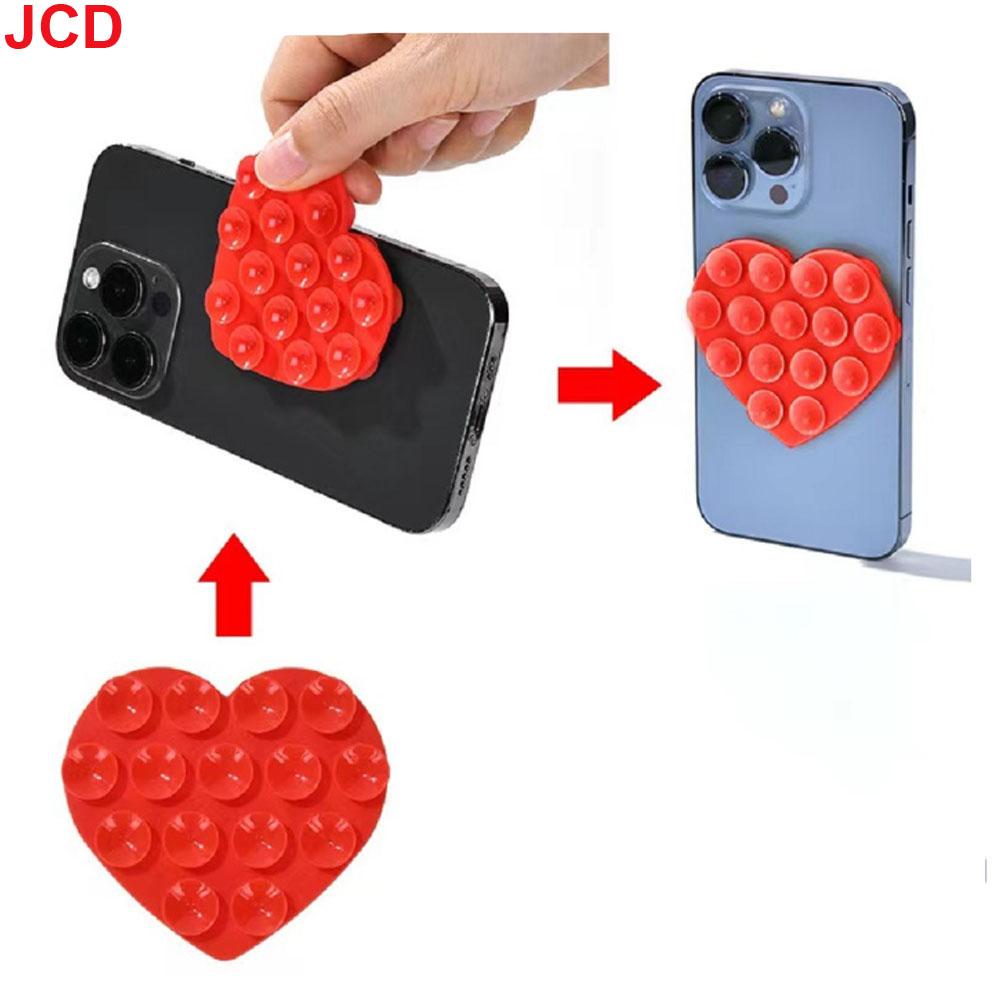 JCD 1 шт. Держатель для телефона на присоске из силикона в форме сердца, фиксированная противоскользящая подставка, двусторонняя присоска, держатель для мобильного телефона