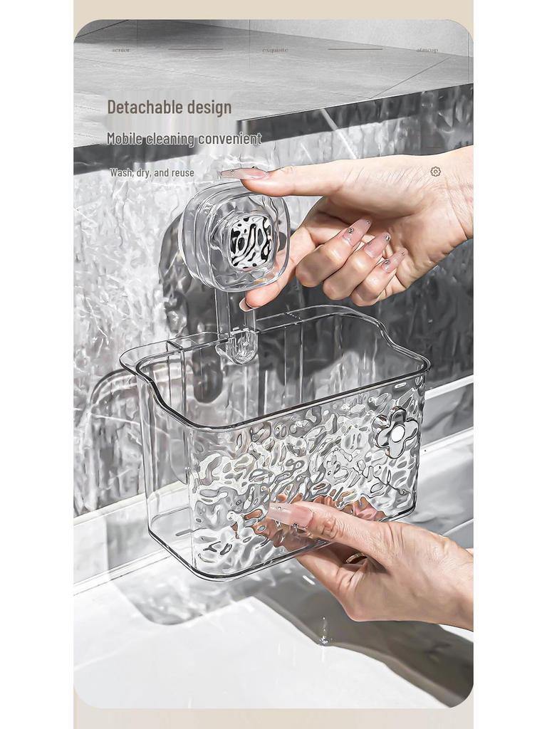 Настенный ящик для хранения полотенец для лица на присосках для ванной комнаты