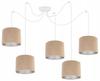 Hanging Lamp, Ceiling Chandelier, Chrome, Velvet Lampshade