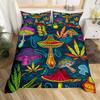 Psychedelic Mushroom Quilt Set Bedding Digital Printing Three-Piece Set For Bedroom Room Kit