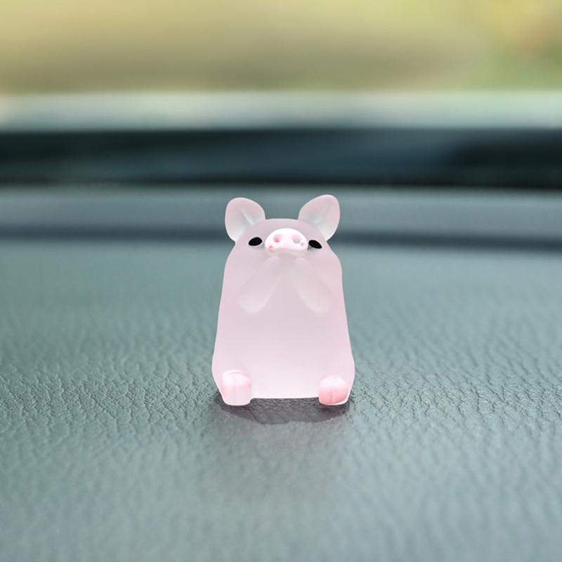 6 шт. DIY Садовые Декоры Милые Светящиеся Миниатюрные Фигурки Свинок Топперы для Торта