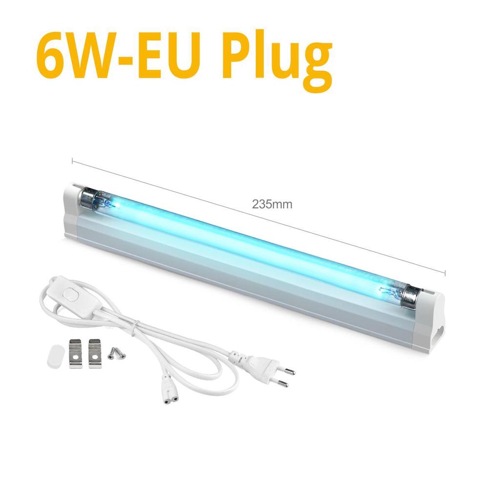6W 8W LED T5 Tube Bulb UV Ultraviolet Lamp UVC Ozone Quartz Lamp Germicidal Light Sterilization Disinfection Deodor Kill Mites EU Plug