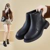 Retro British Style Short Boots 2025 New Autumn and Winter New Models and Ankle Boots Soft-soled Grandma Shoes Women's Medium Heel Martin Boots Women'