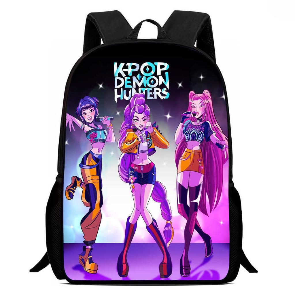 Printed Witch Hunters Student School Bag, Cartoon K-Pop Backpack Lightweight Casual 123Rd Grade Male