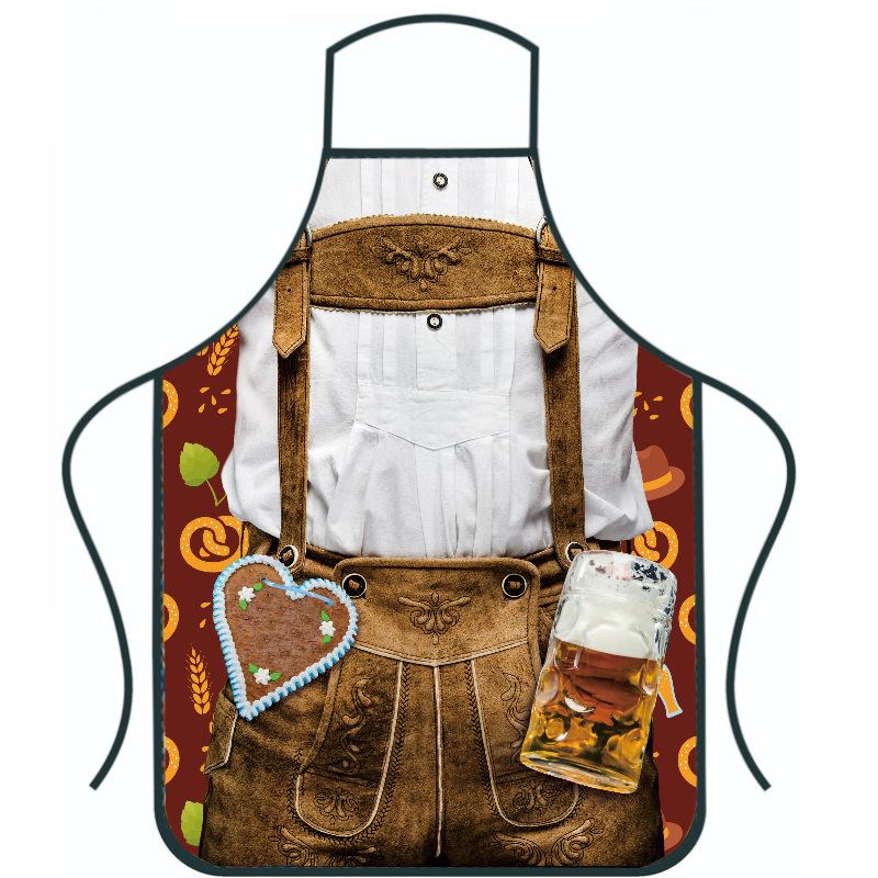 Munich Beer Festival Decorative Apron - German Beer Festival Wacky Character Cosplay Apron with Waterproof Workwear