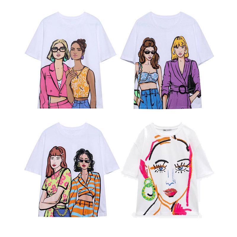 Women's 2022 Summer Fashion Printed Round Neck Short-Sleeve T-Shirt