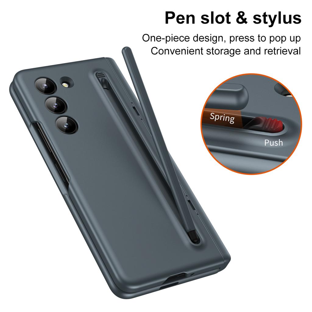 Hard PC Shockproof Phone Cover with Touch Pen Screen Protector Bracket for Samsung Galaxy Z Fold 6 5 4 3 Case