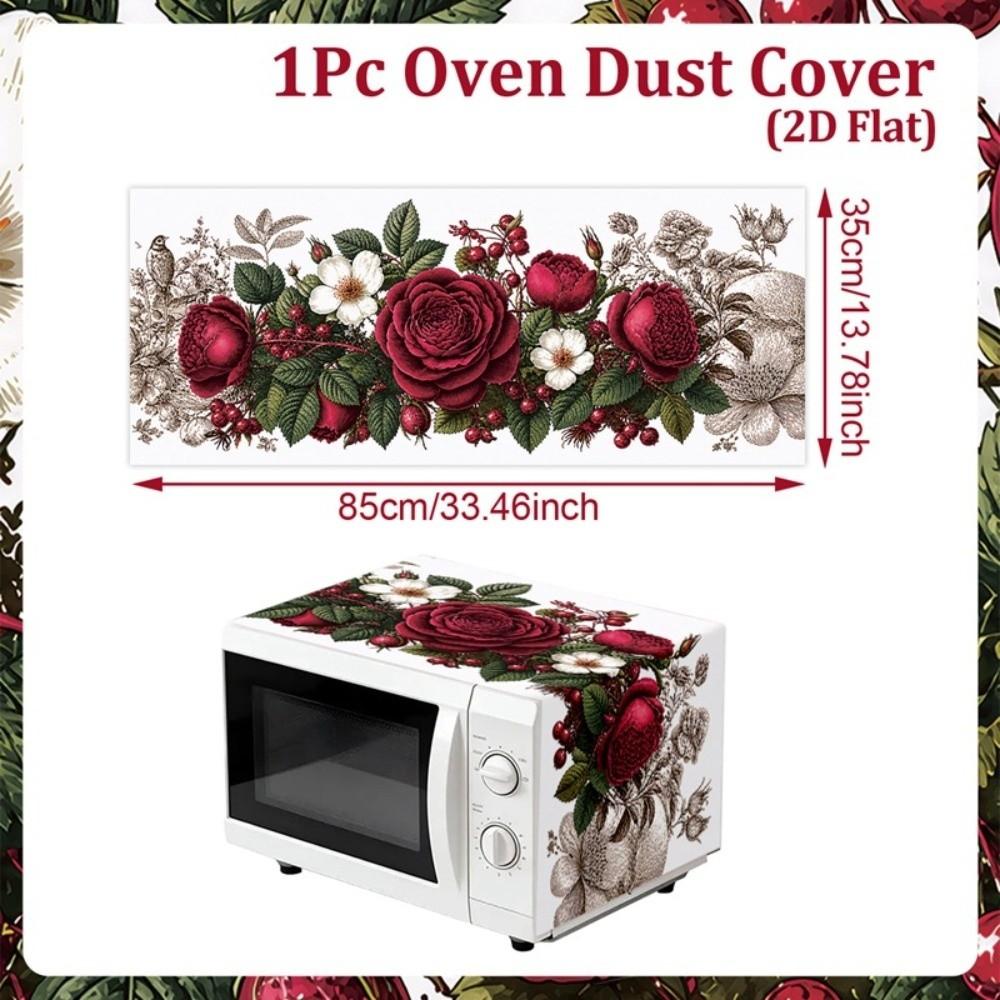 Printed Microwave Oven Dust Cover Floral Dust Protector Mat Microwave Cover Kitchen Appliance