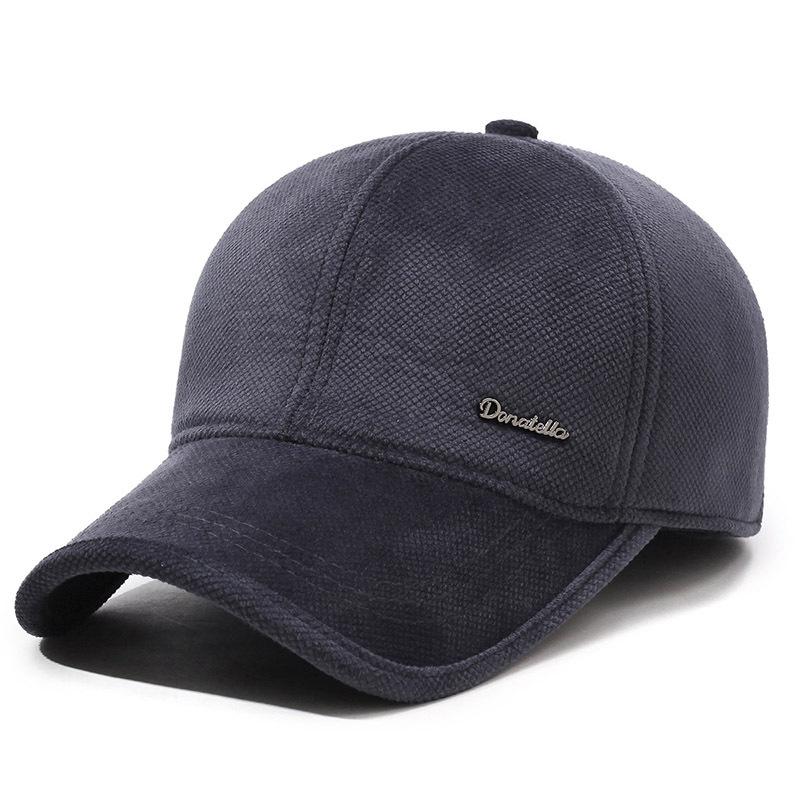 Мужская шапка осень-зима теплая кепка для людей среднего и пожилого возраста бархатная толстая уличная защита ушей бейсболка