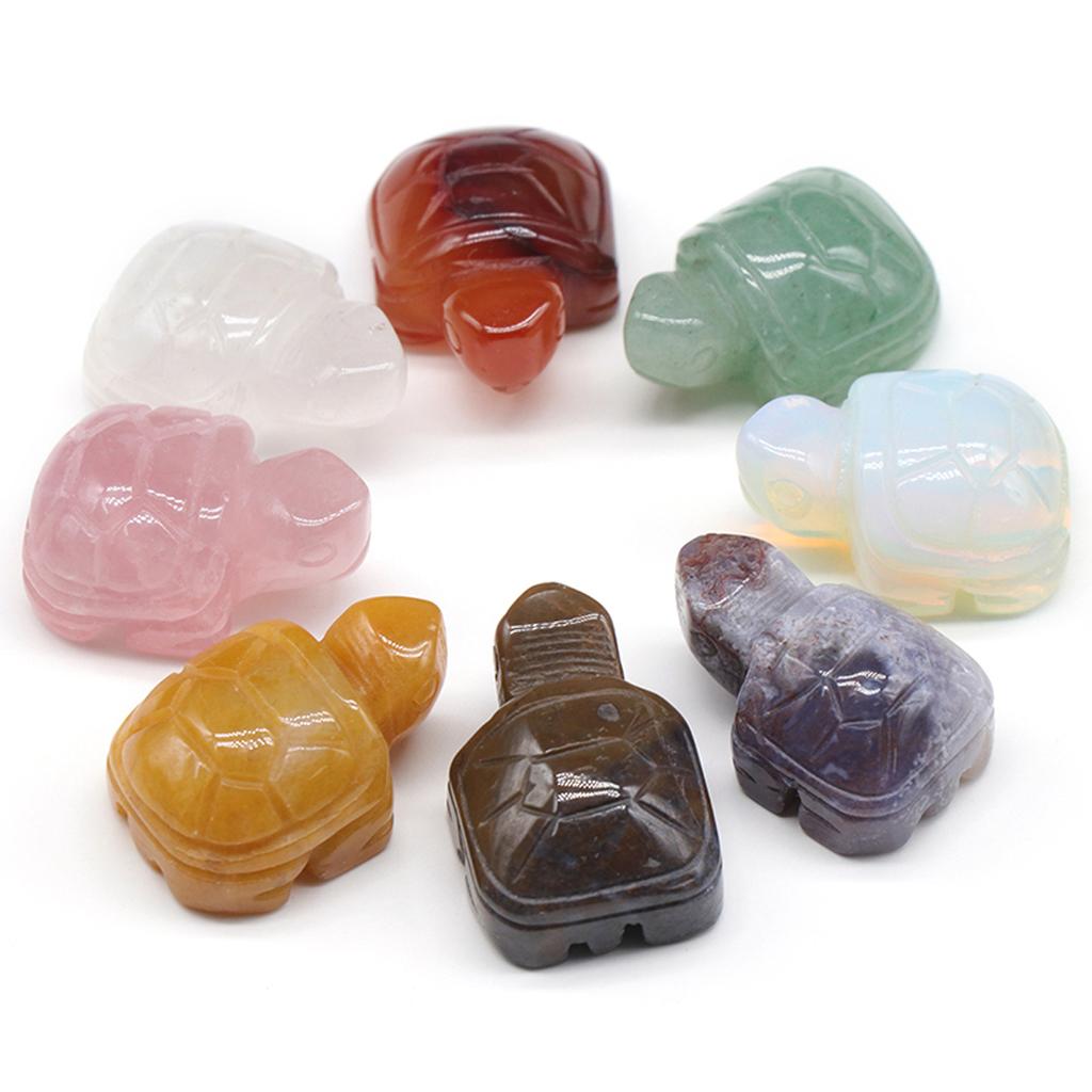 Черепаха, украшения, статуя, натуральные камни, розовый кварц/агаты, резные фигурки животных, целебные кристаллы, декор для комнаты, драгоценный камень, брелок для рукоделия