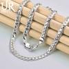 925 Sterling Silver Side Chain Necklace Fashion Wedding Jewelry