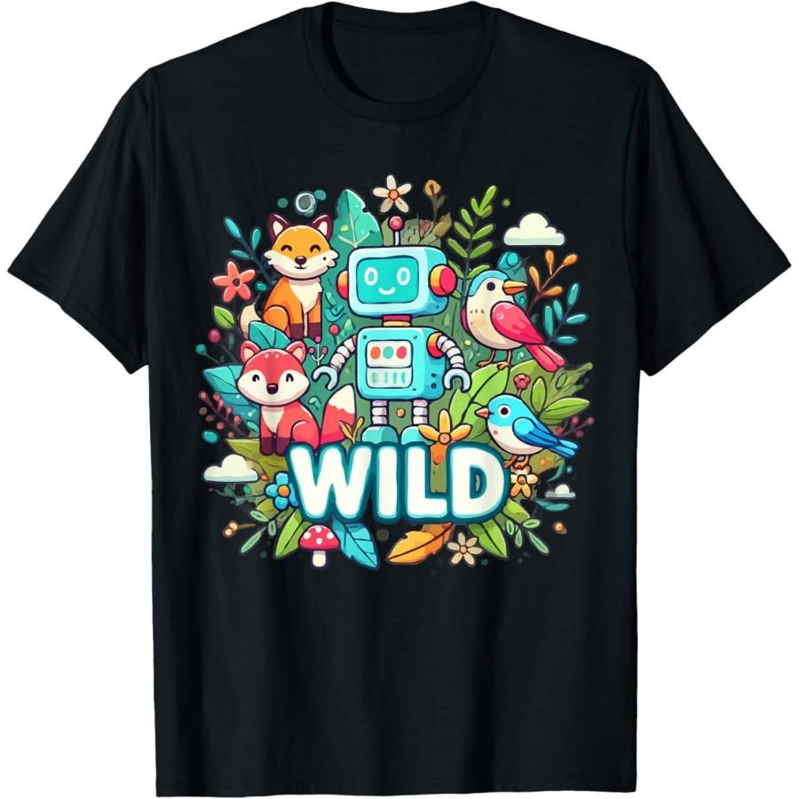 Дикий ретро-винтажный робот Машина Искусство Наука и Математика Мальчик Ребенок Футболка