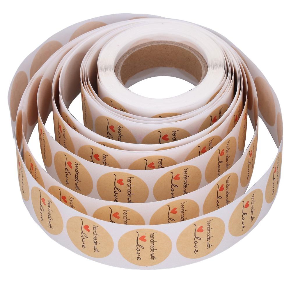 Round Shape Round Label Stickers Kraft Material Seal Labels Kraft Paper Stickers Envelope Sealing